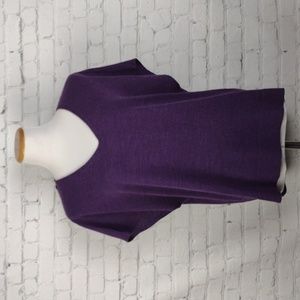 Coldwater Creek Sweater Purple V Neck Acrylic & Merino Wool Sweater M 10-12